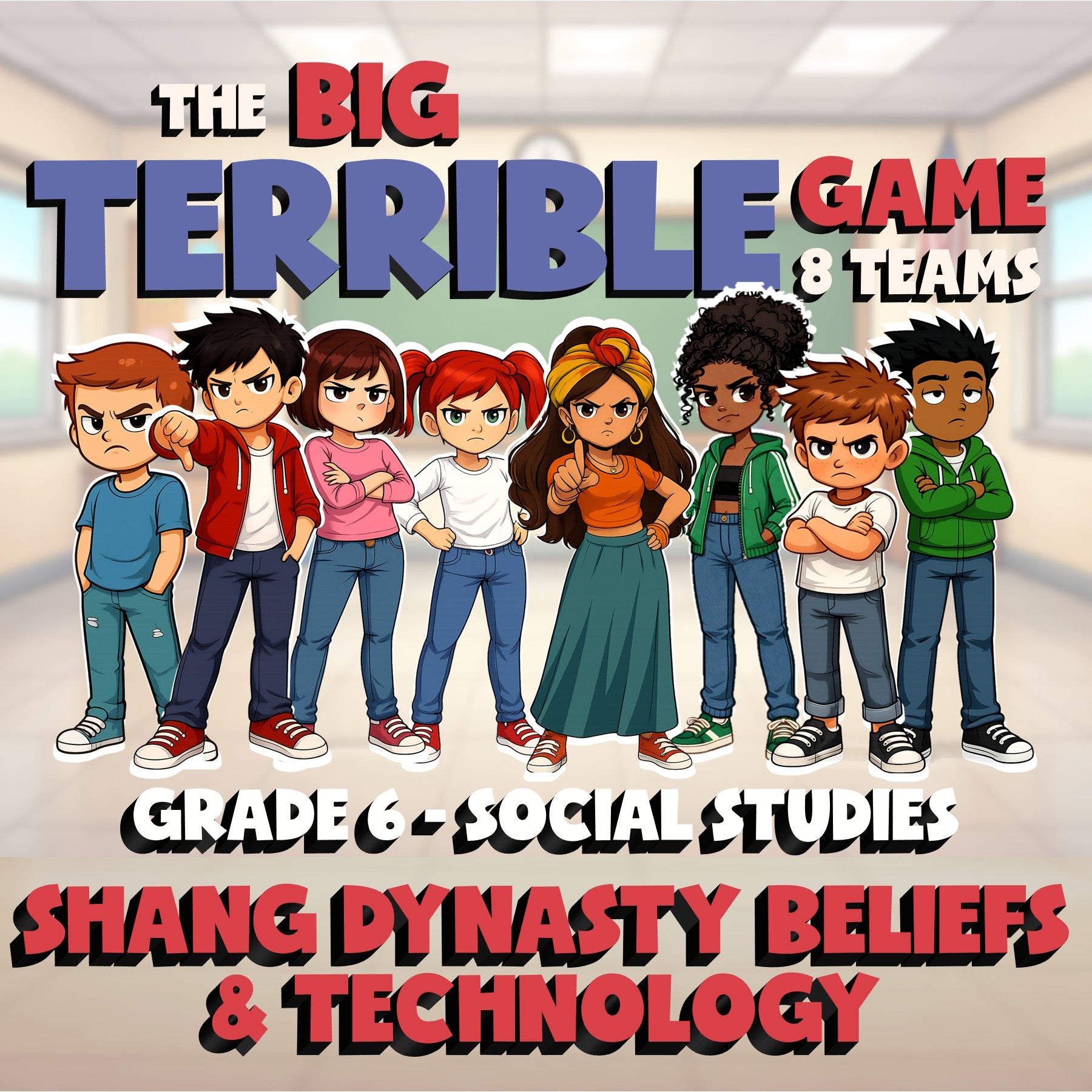 Shang Dynasty Beliefs & Technology BIG TERRIBLE GAME - Grade 6 Socials Review
