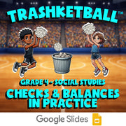 Checks & Balances in Practice TRASHKETBALL Socials Game - No Prep Grade 4 Review