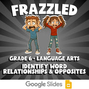 Identify Word Relationships & Opposites FRAZZLED ELA Game - No Prep Grade 6