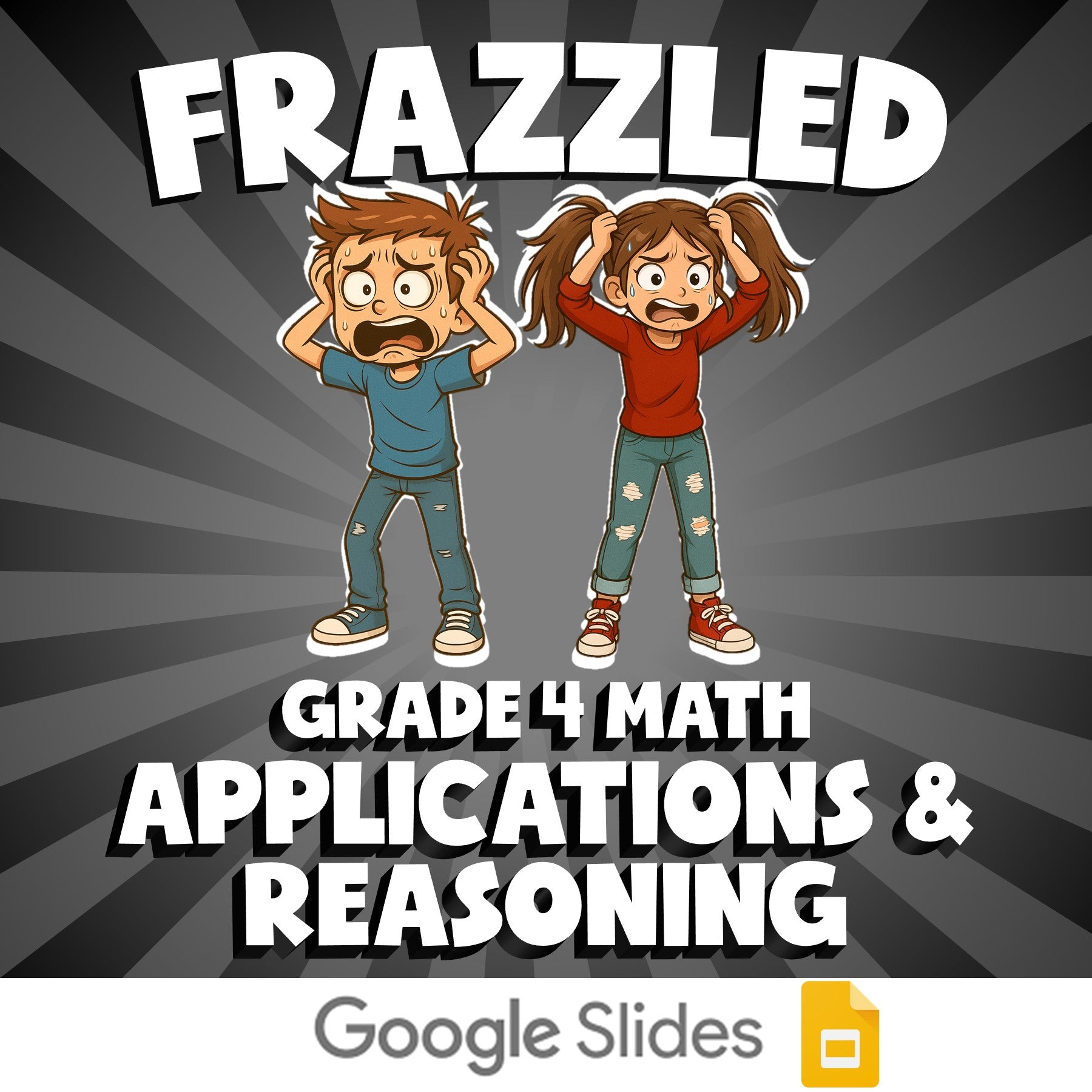 Applications & Reasoning FRAZZLED Math Game - No Prep Grade 4 Review Activity