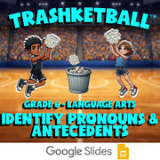 Identify Pronouns & Antecedents TRASHKETBALL ELA Game - No Prep Grade 6 Review
