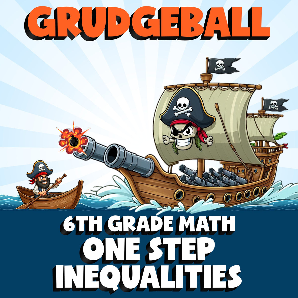 One Step Inequalities GRUDGEBALL Math Game - No Prep Grade 6 Review Activity