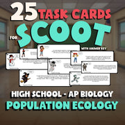 Population Ecology SCOOT TASK CARDS Science Game - No Prep AP Biology Review