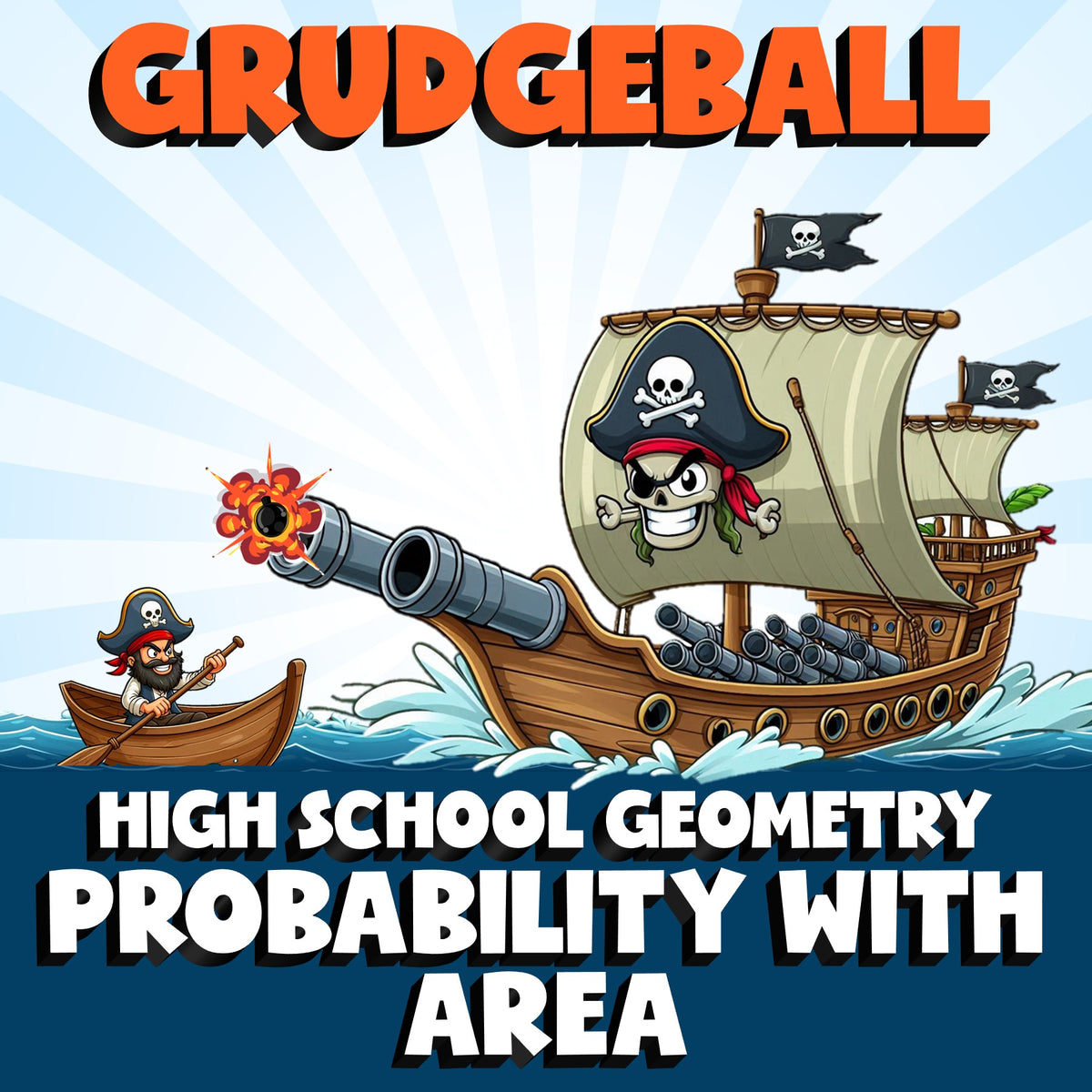 Probability with Area GRUDGEBALL Math Game - No Prep Geometry Review Activity