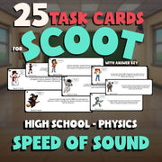 Speed of Sound SCOOT TASK CARDS Science Game - No Prep Physics Review Activity