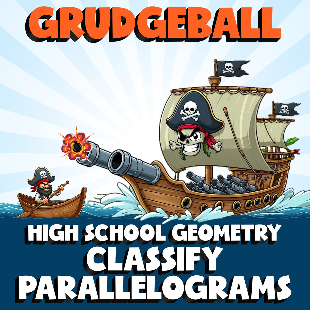Classify Parallelograms GRUDGEBALL Math Game - No Prep Geometry Review Activity