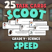 Speed SCOOT TASK CARDS Science Game - No Prep Grade 9 Review Activity