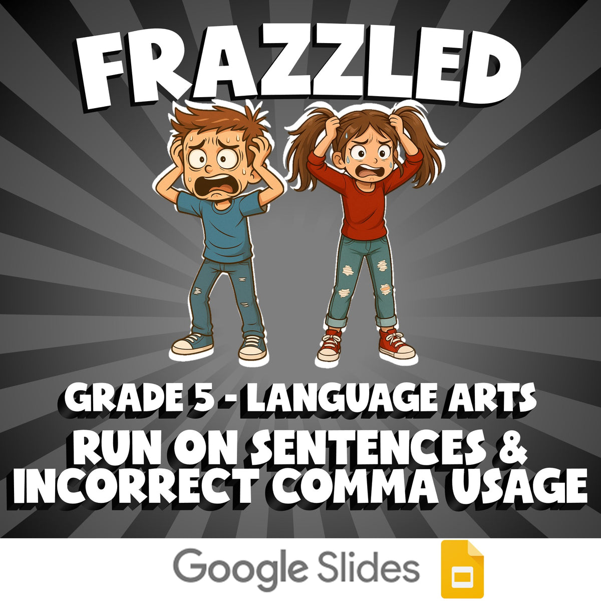 Run On Sentences & Incorrect Comma Usage FRAZZLED ELA Game - No Prep Grade 5