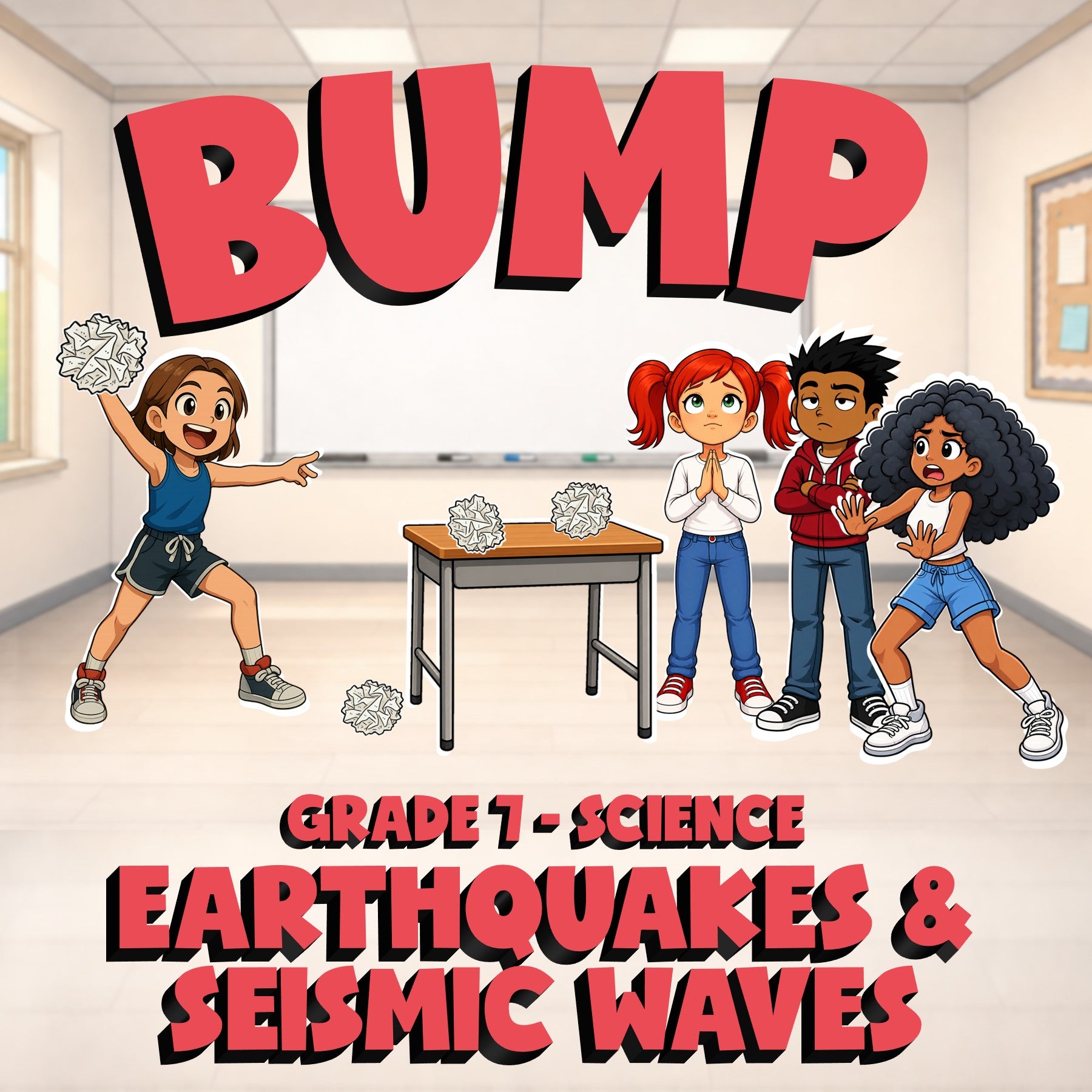 Earthquakes & Seismic Waves BUMP Science Game - No Prep Grade 7 Review Activity