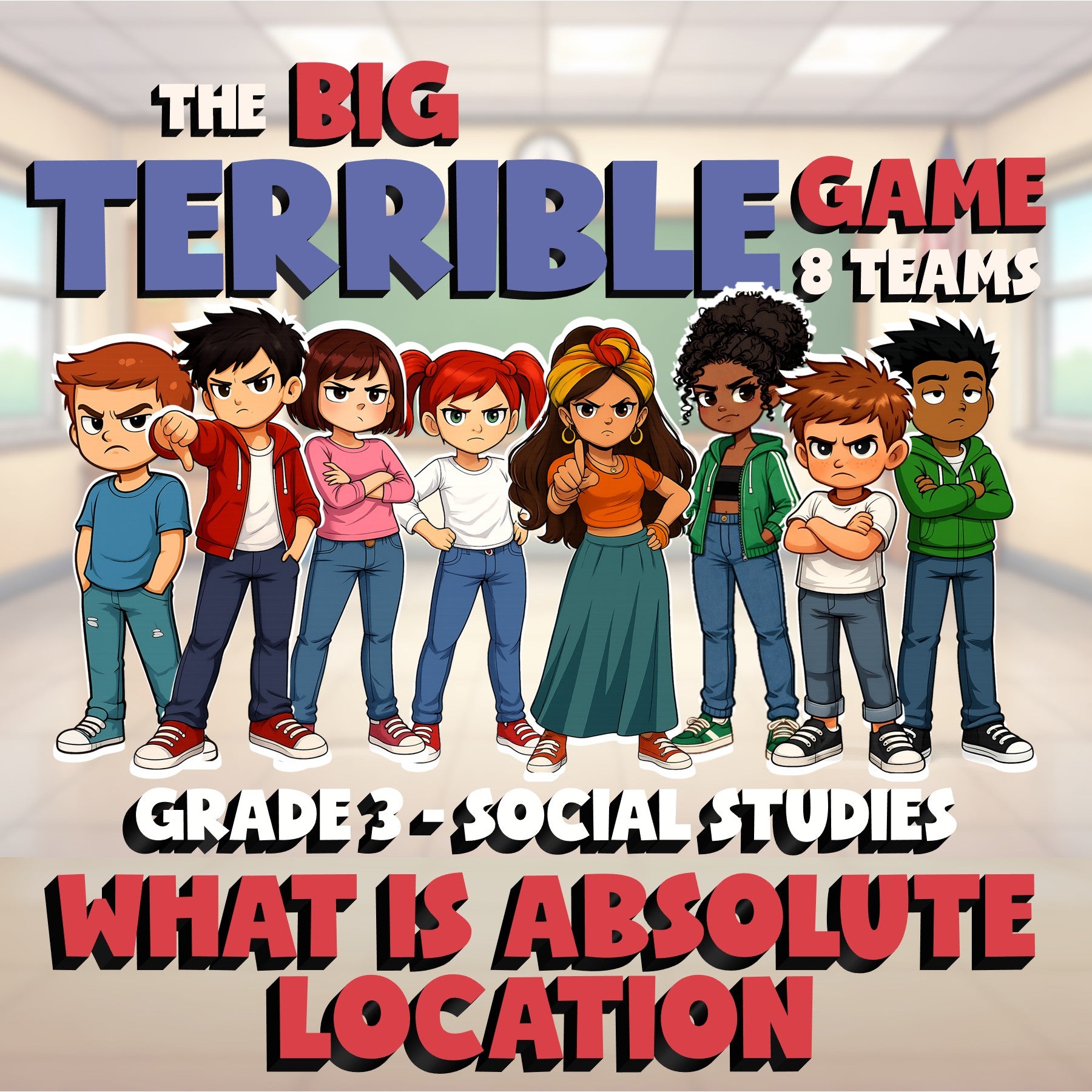 What Is Absolute Location BIG TERRIBLE GAME - No Prep Grade 3 Socials Review