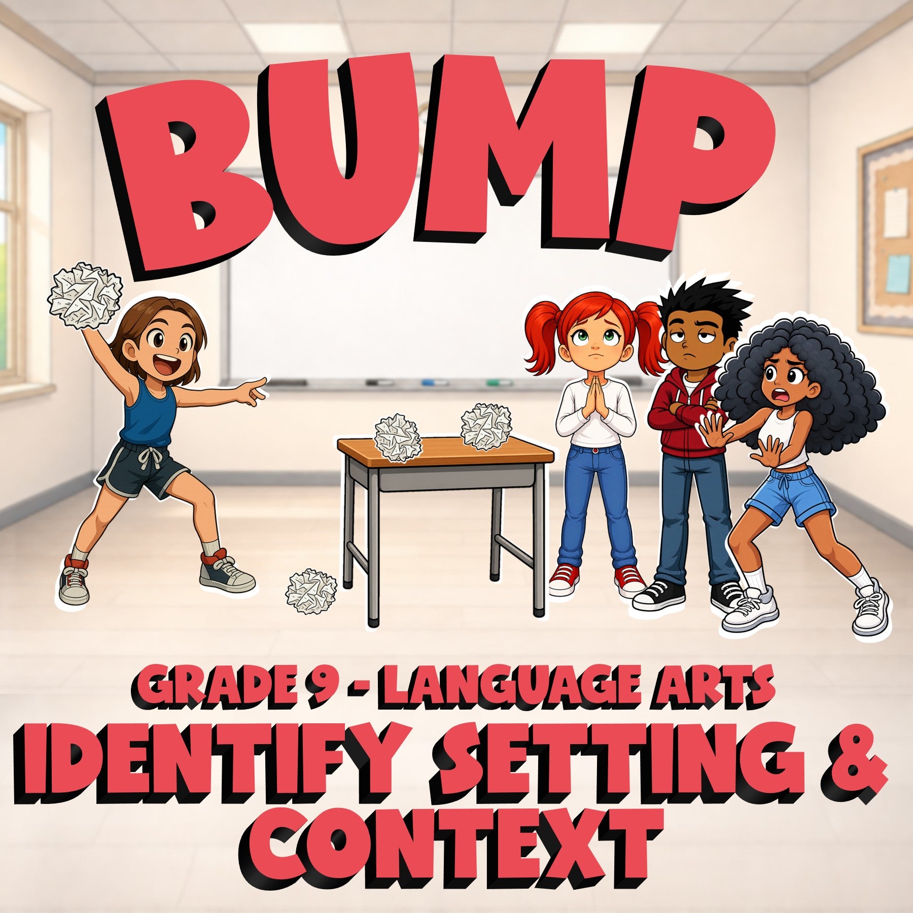 Identify Setting & Context BUMP ELA Game - No Prep Grade 9 Review Activity