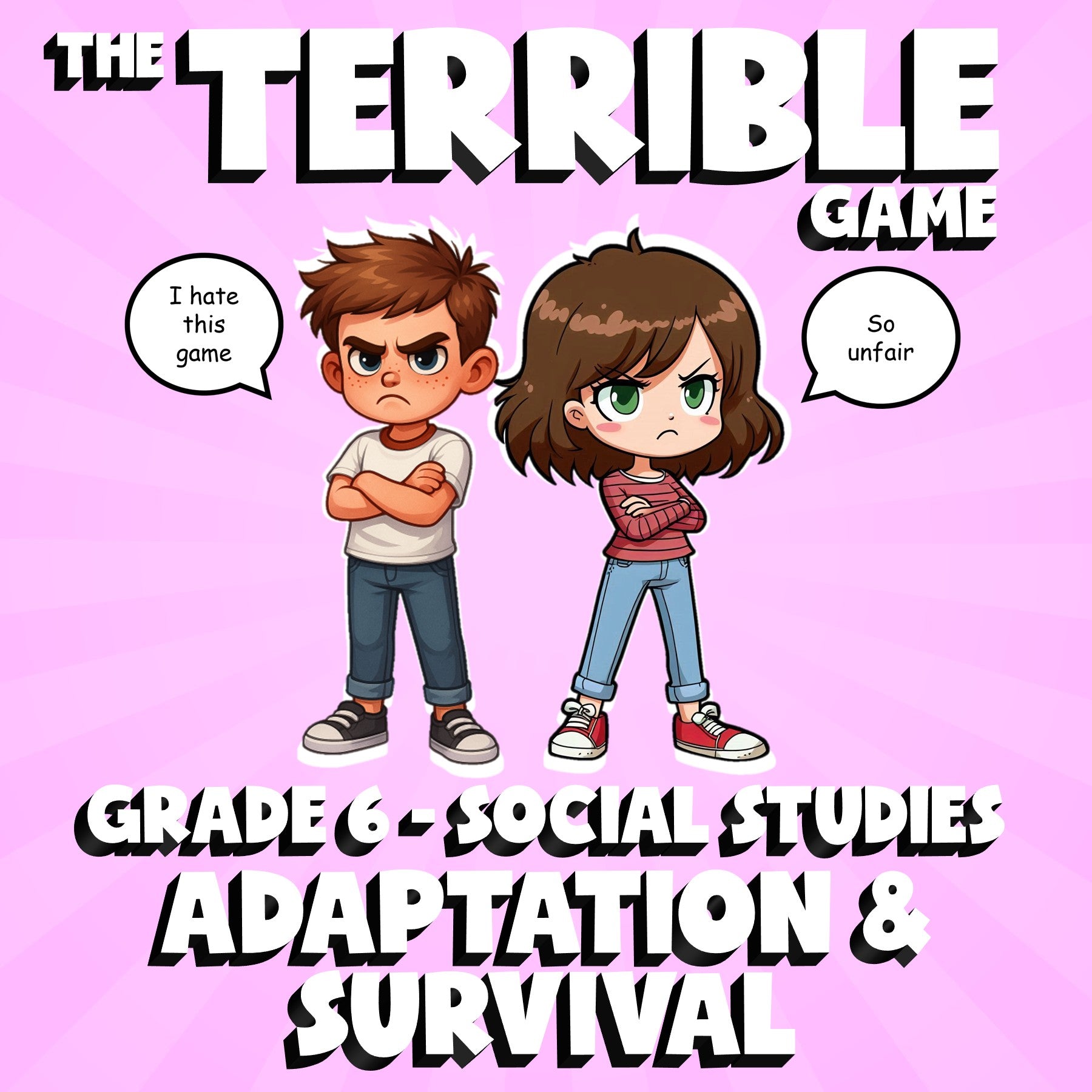 Adaptation & Survival THE TERRIBLE GAME - No Prep Grade 6 Socials Review