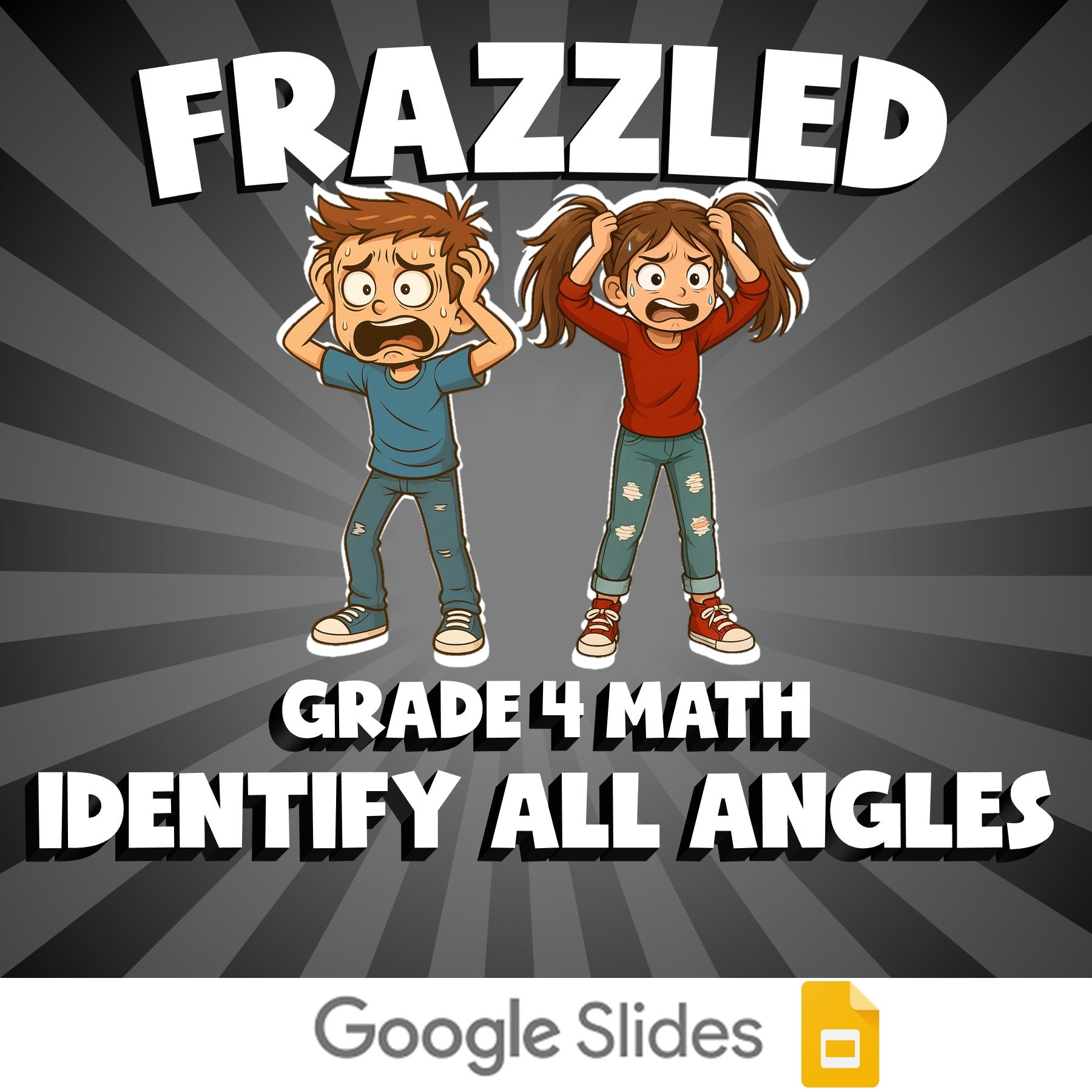 Identify All Angles FRAZZLED Math Game - No Prep Grade 4 Review Activity