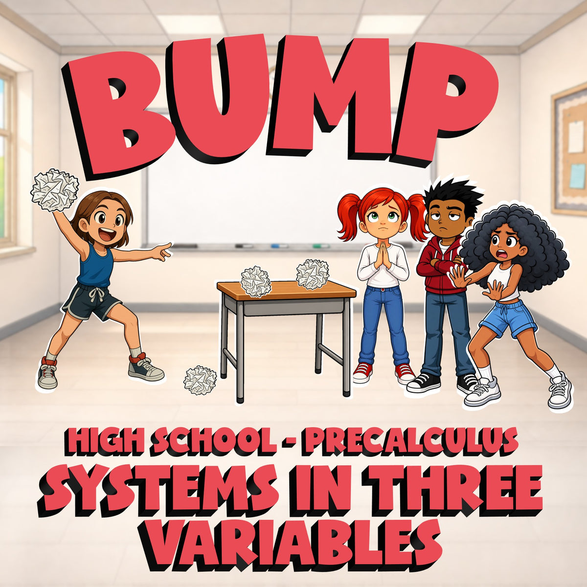 Systems in Three Variables BUMP Math Game - No Prep PreCalculus Review Activity