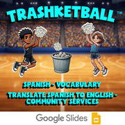 Translate Spanish to English - Community Services TRASHKETBALL Game - Spanish