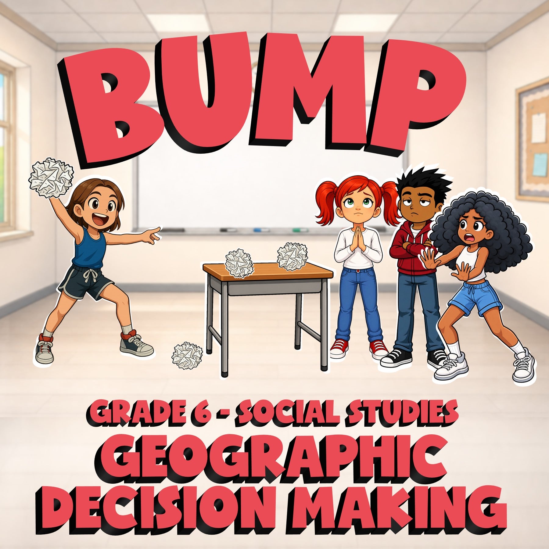 Geographic Decision Making BUMP Socials Game - No Prep Grade 6 Review Activity
