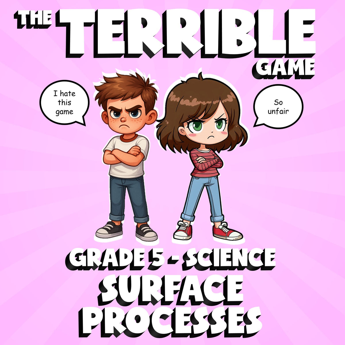 Surface Processes THE TERRIBLE GAME - No Prep Grade 5 Science Review Activity