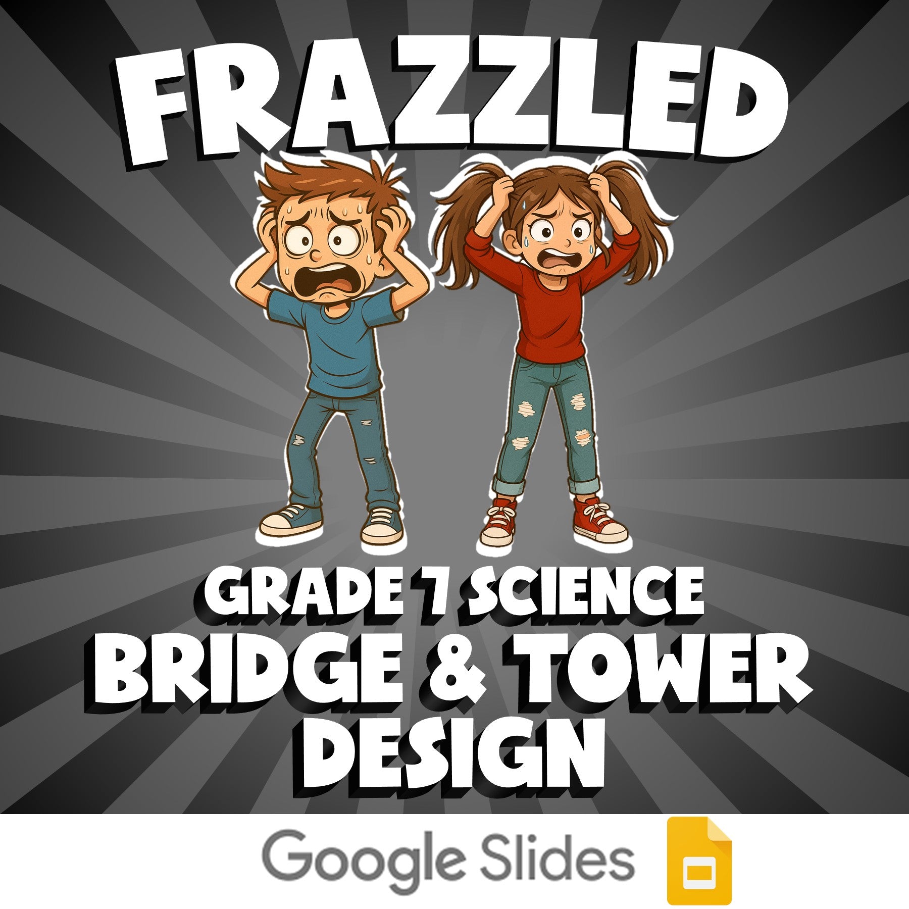 Bridge & Tower Design FRAZZLED Science Game - No Prep Grade 7 Review Activity
