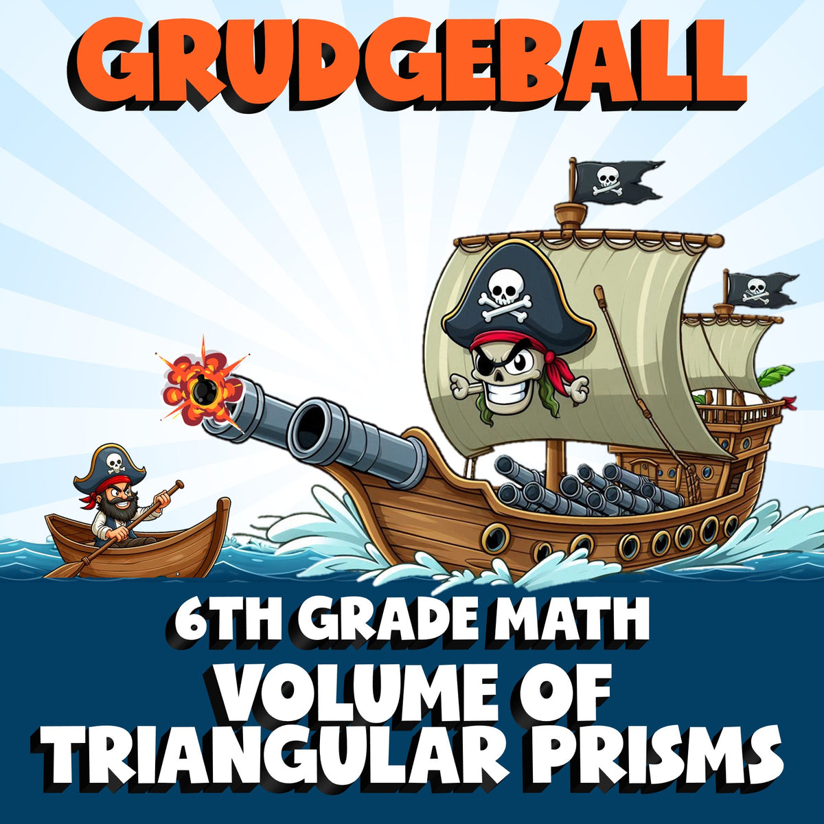 Volume of Triangular Prisms GRUDGEBALL Math Game - No Prep Grade 6 Review