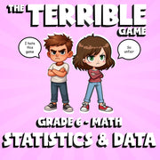Statistics & Data THE TERRIBLE GAME - No Prep Grade 6 Math Review Activity