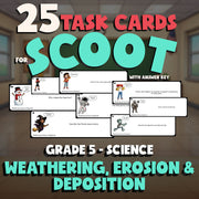 Weathering, Erosion & Deposition SCOOT TASK CARDS Science Game - No Prep Grade 5
