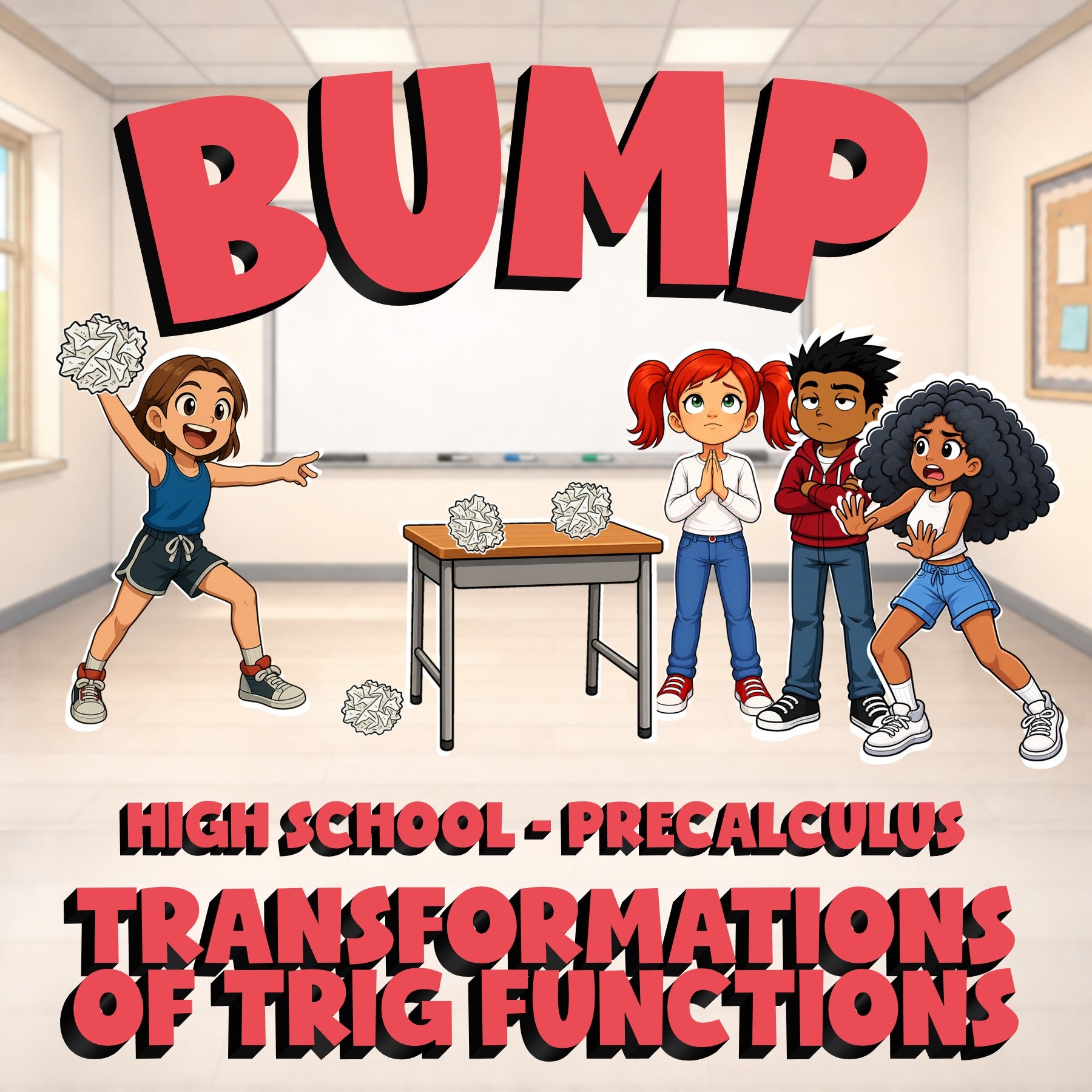 Transformations of Trig Functions BUMP Math Game - No Prep PreCalculus Review