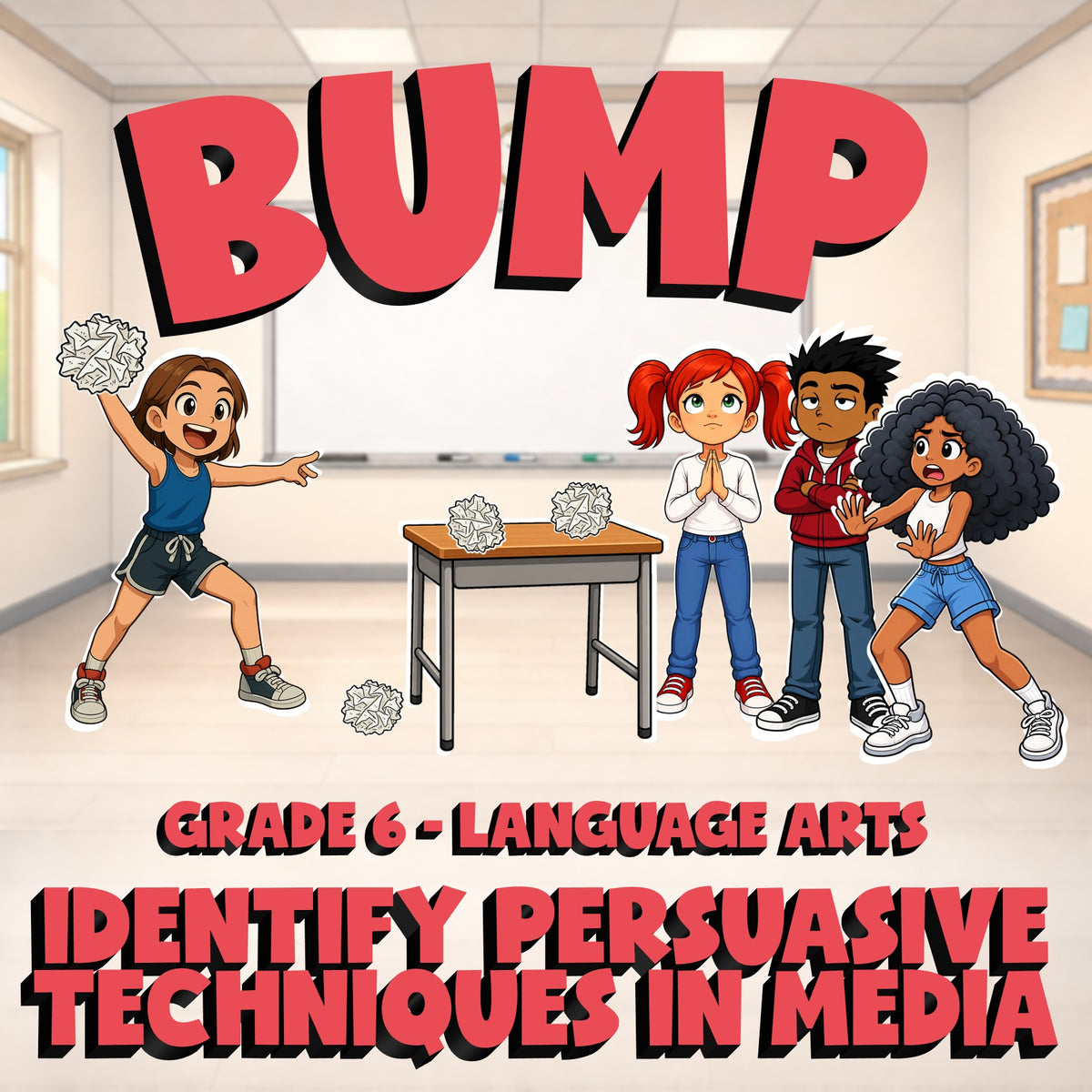 Identify Persuasive Techniques in Media BUMP ELA Game - No Prep Grade 6 Review