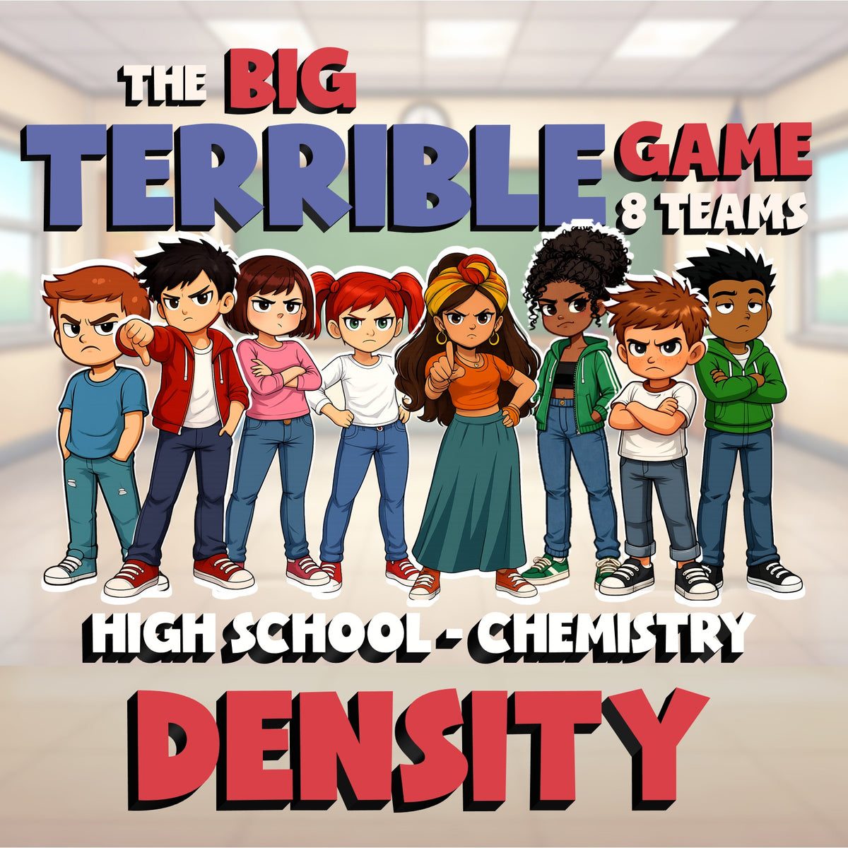 Density BIG TERRIBLE GAME - No Prep Chemistry Science Review Activity