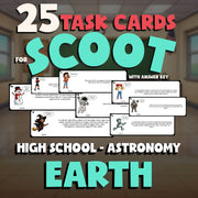 Earth SCOOT TASK CARDS Science Game - No Prep Astronomy Review Activity