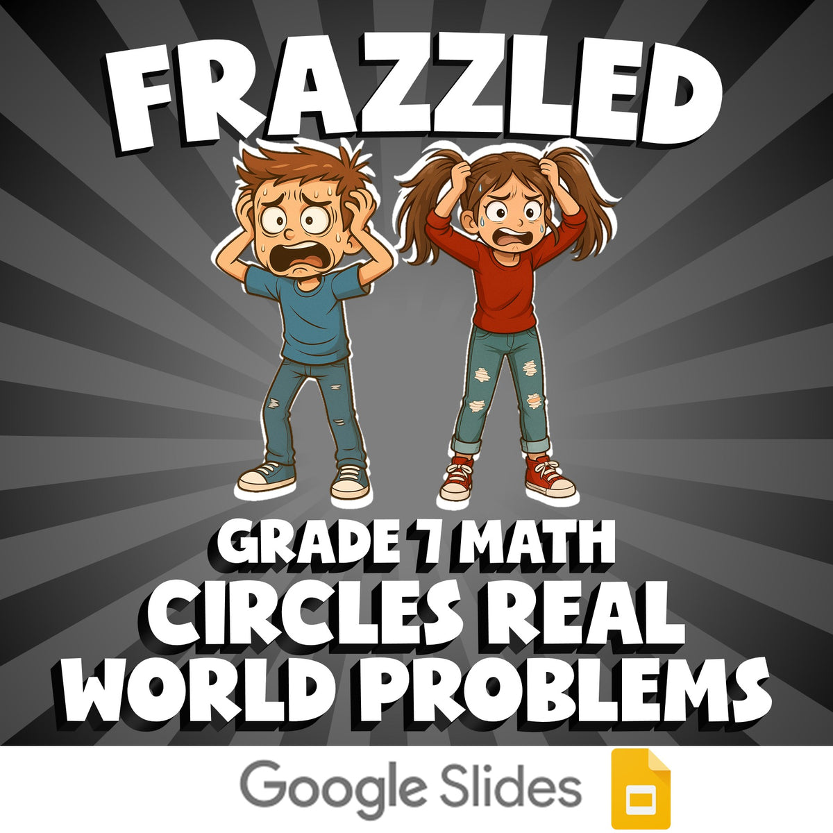 Circles Real World Problems FRAZZLED Math Game - No Prep Grade 7 Review Activity