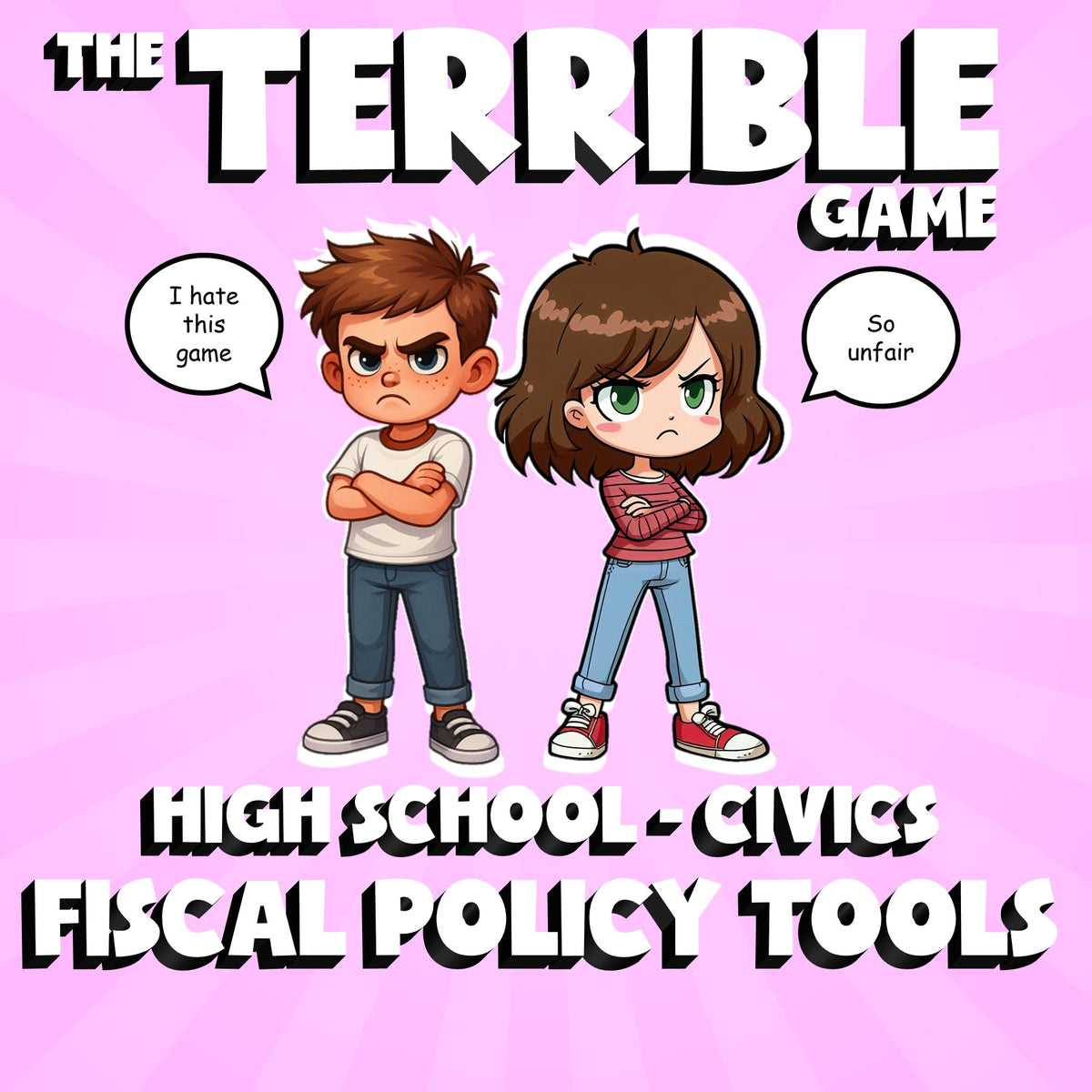 Fiscal Policy Tools THE TERRIBLE GAME - No Prep Civics Review Activity
