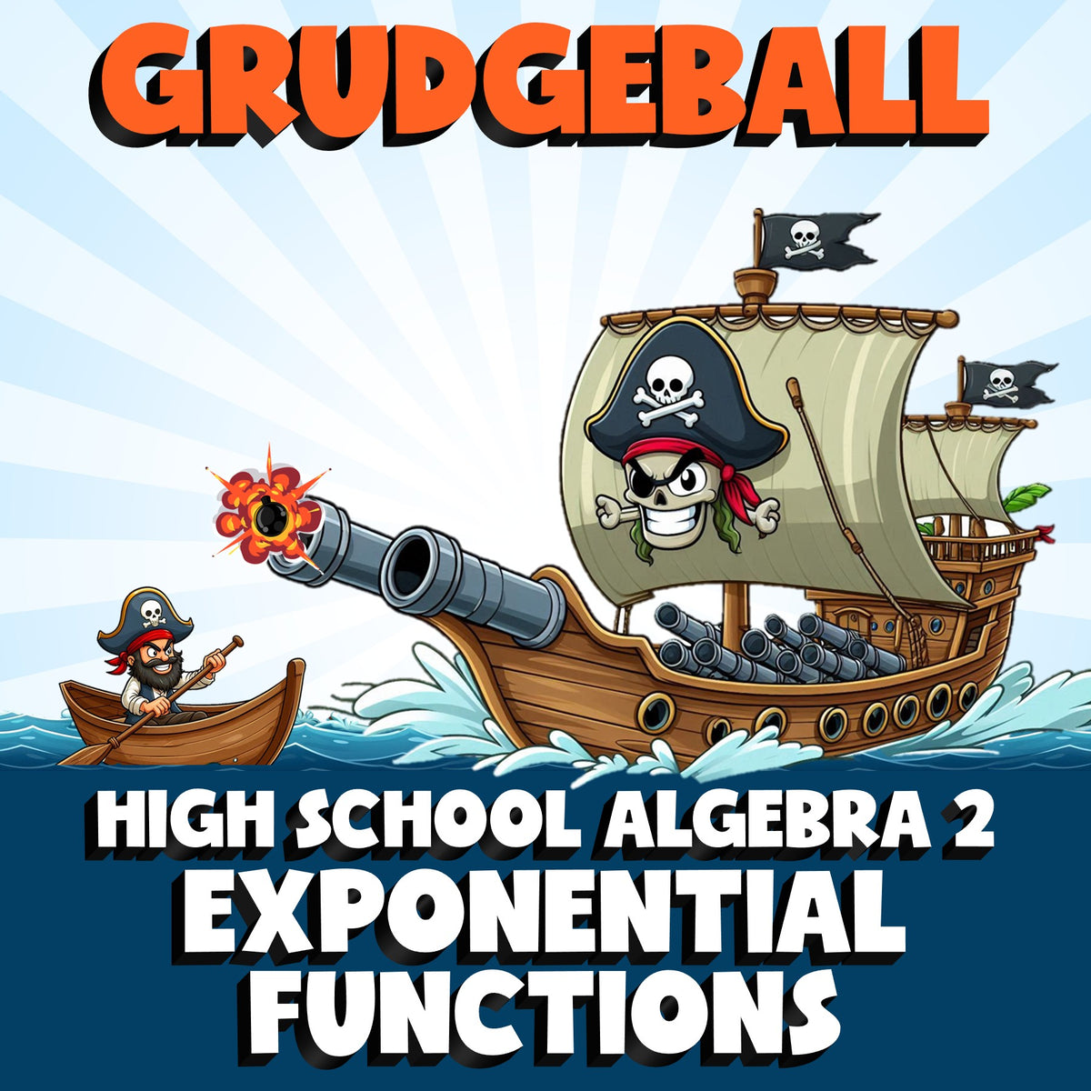 Exponential Functions GRUDGEBALL Math Game - No Prep Algebra 2 Review Activity