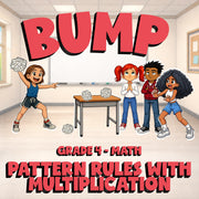 Pattern Rules with Multiplication BUMP Math Game - No Prep Grade 4 Review