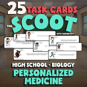 Personalized Medicine SCOOT TASK CARDS Science Game - No Prep Biology Review