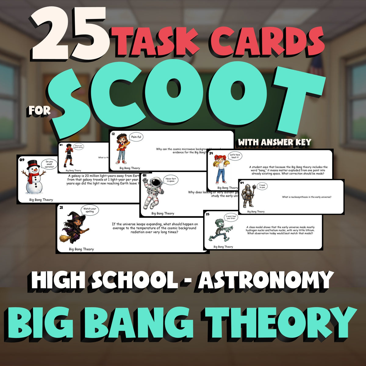 Big Bang Theory SCOOT TASK CARDS Science Game - No Prep Astronomy Review