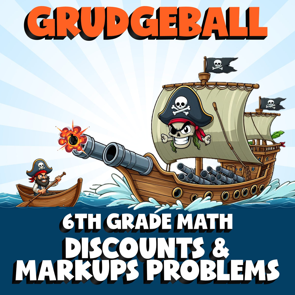 Discounts & Markups Problems GRUDGEBALL Math Game - No Prep Grade 6 Review