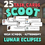 Lunar Eclipses SCOOT TASK CARDS Science Game - No Prep Astronomy Review Activity