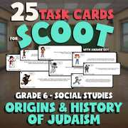 Origins & History of Judaism SCOOT TASK CARDS Socials Game - No Prep Grade 6