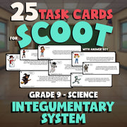 Integumentary System SCOOT TASK CARDS Science Game - No Prep Grade 9 Review