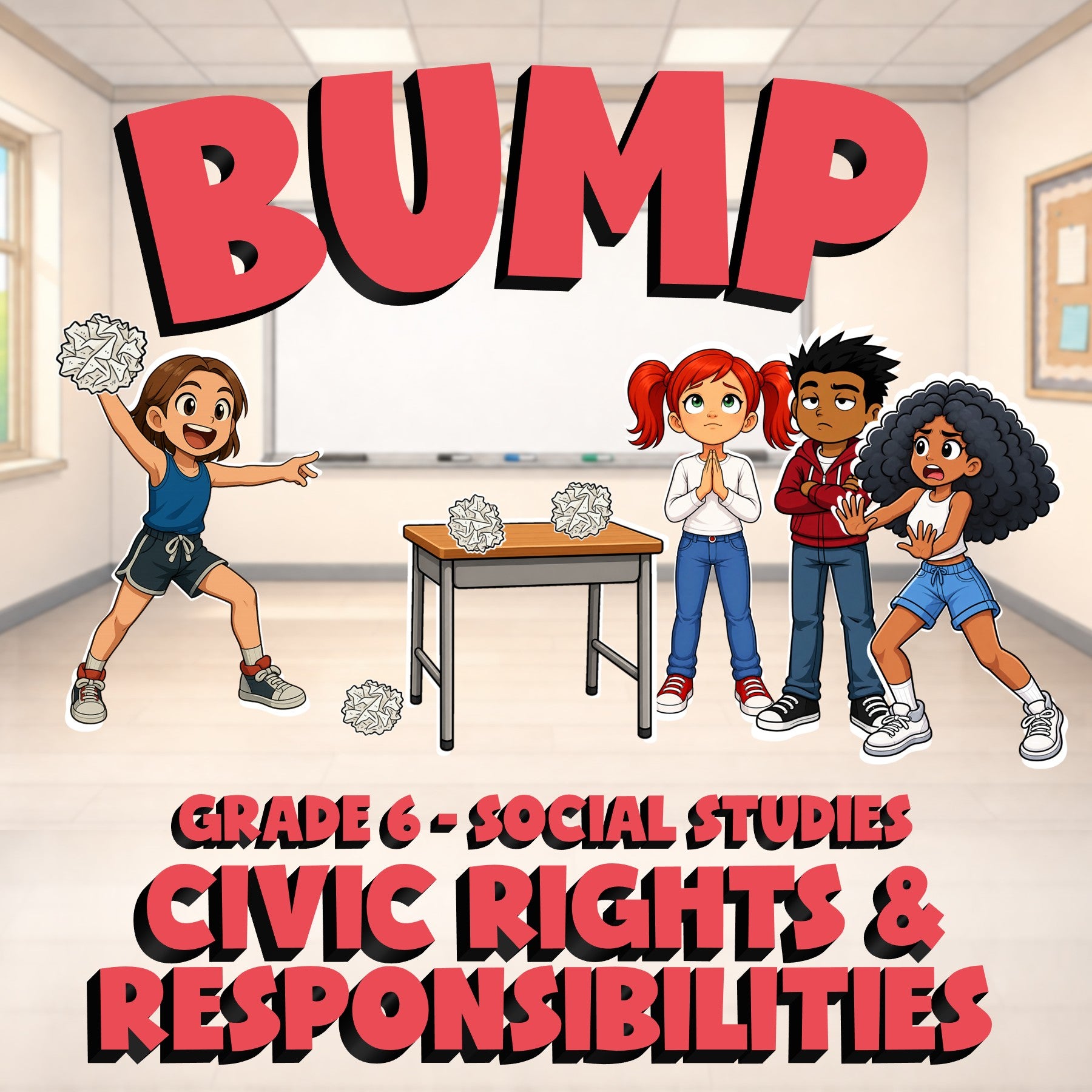 Civic Rights & Responsibilities BUMP Socials Game - No Prep Grade 6 Review