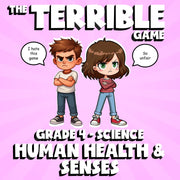 Human Health & Senses THE TERRIBLE GAME - No Prep Grade 4 Science Review