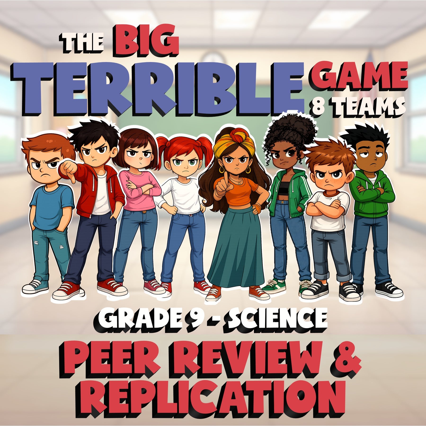 Peer Review & Replication BIG TERRIBLE GAME - No Prep Grade 9 Science Review