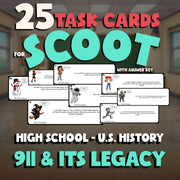 911 & Its Legacy SCOOT TASK CARDS U.S. History Game - No Prep Review Activity
