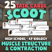 Muscle Structure & Contraction SCOOT TASK CARDS Science Game - AP Biology