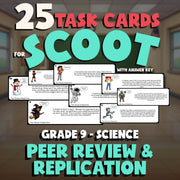 Peer Review & Replication SCOOT TASK CARDS Science Game - No Prep Grade 9 Review