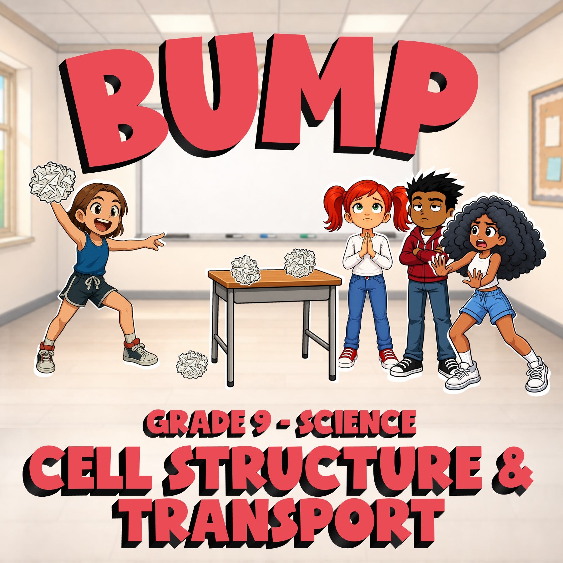 Cell Structure & Transport BUMP Science Game - No Prep Grade 9 Review Activity