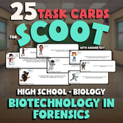 Biotechnology in Forensics SCOOT TASK CARDS Science Game - No Prep Biology