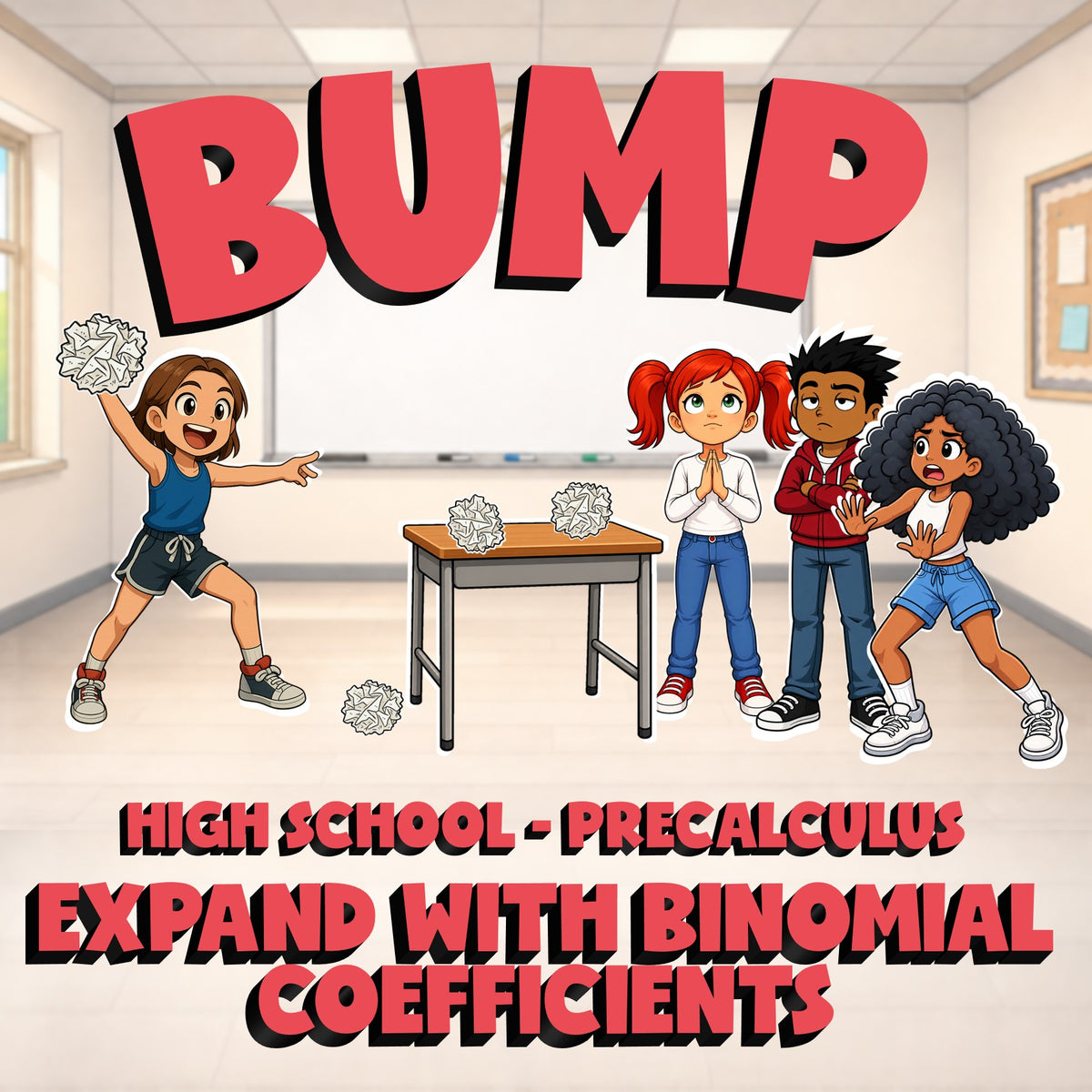 Expand with Binomial Coefficients BUMP Math Game - No Prep PreCalculus Review