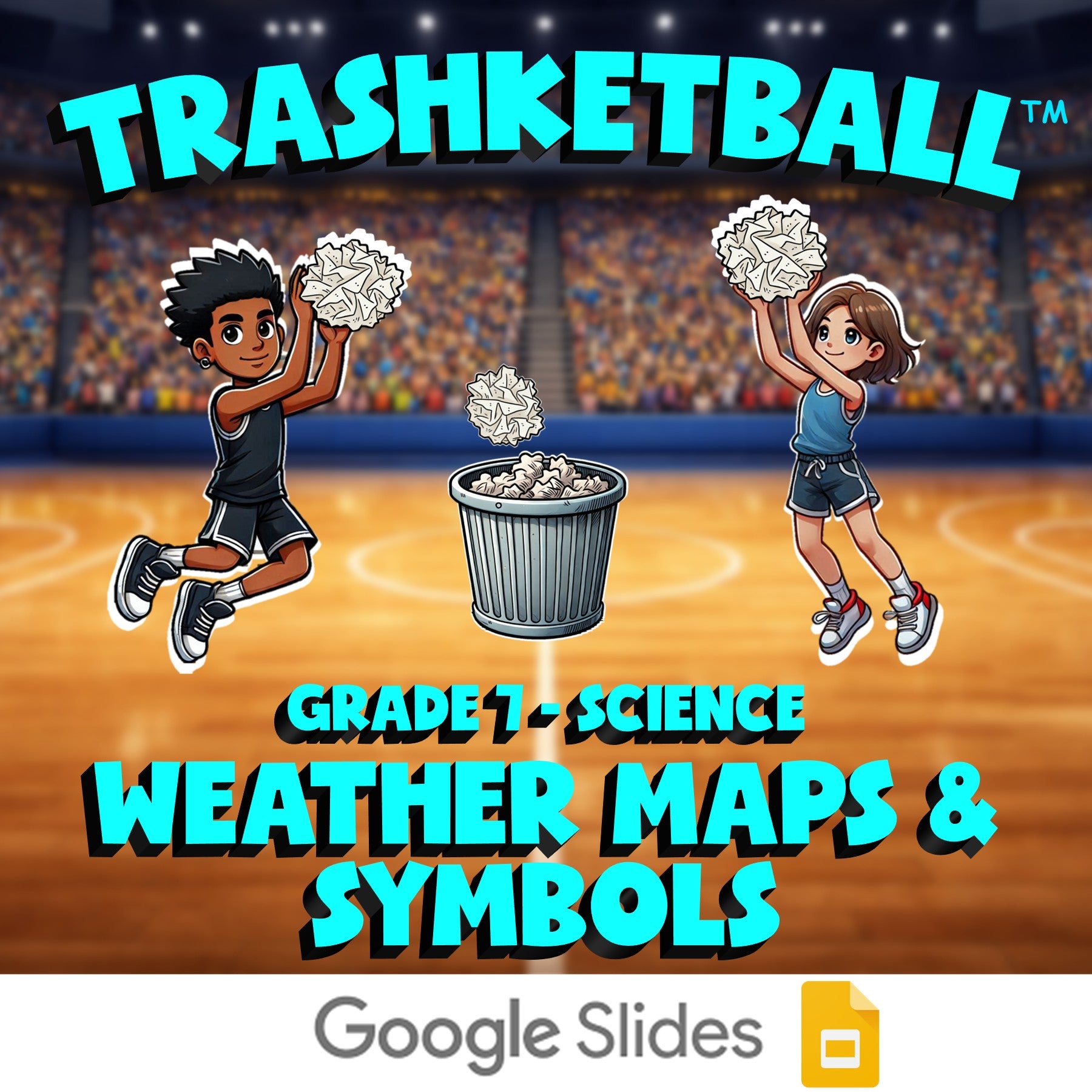 Weather Maps & Symbols TRASHKETBALL Science Game - No Prep Grade 7 Review