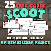 Epidemiology Basics SCOOT TASK CARDS Science Game - No Prep Biology Review